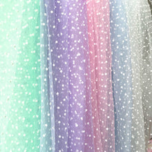 Load image into Gallery viewer, White Khaki Flocked Polka Dot Mesh Tulle Fabric High Quality Polyester Stretch DIY Dress Wedding Decoration Puff Skirt Net Cloth