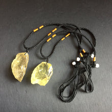 Load image into Gallery viewer, Natural Yellow Citrine Quartz Crystal Point Pendant Reiki Healing Mineral Rock Rough Ore Chakra Stone Pendulum Necklace Jewelry