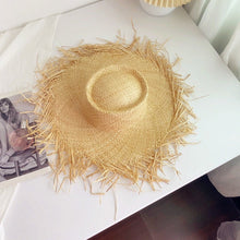 Load image into Gallery viewer, 2023 Summer Natural Raffia Straw Hat Large Wide Brim Sun Hats for Women Panama Ladies UPF Travel Holiday Beige Beach Floppy Hat