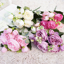 Load image into Gallery viewer, 2022 Beautiful Rose Peony Artificial Silk Flowers Small bouquet flores Home Party Spring Wedding Decoration Fake Flower