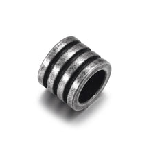 Load image into Gallery viewer, 10pcs Stainless Steel 6.5mm Large Hole Spacer Hair beard Beads Paracord Knife Lanyard Jewelry Accessories Leather Bracelet DIY