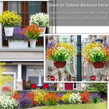 Load image into Gallery viewer, 20 Bundles Artificial Flowers for Outdoor Decoration Spring Summer Decoration UV Resistant Faux Outdoor Home Garden Decor