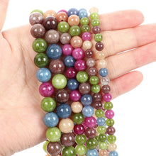 Load image into Gallery viewer, 4/10mm Natural Stone Beads Tiger Eye Amazonite Rose quartz Turquoises Obsidian Agates Beads For Jewelry Making DIY Bracelet