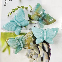 Load image into Gallery viewer, 1pcs Hand Carved Crystal Stone Butterfly Pink Opal Lepidolite Labradorite Amazonite Butterflys For Sale home decoration