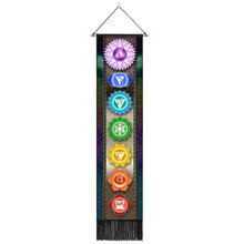 Load image into Gallery viewer, Seven Chakra Tapestry Vertical Wall Hanging Tree Of Life Tapestry Tassel Yoga Meditation Tapestry for Bedroom Living Decoration
