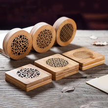 Load image into Gallery viewer, Retro Bamboo Incense Box Hollow Carved Ash Catcher Incense Holder