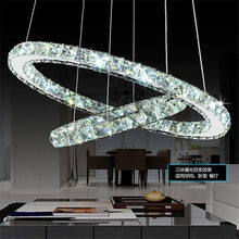 Load image into Gallery viewer, Modern Crystal Led Pendant 3 Rings Crystal Lighting Fixture For Kitchen Dinning Room