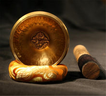 Load image into Gallery viewer, Gandhanra Handmade 3.2" Tibetan Singing Bowl Set With Cross Vajra Symbol