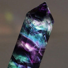 Load image into Gallery viewer, Night Lights Natural Hexagonal Crystal Quartz Healing Fluorite Wand Stone