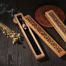 Load image into Gallery viewer, Bamboo Wooden Box Incense Stick Holder and Burner
