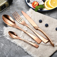Load image into Gallery viewer, 24Pcs/set Stainless Steel Black Cutlery Set 16Pcs/set Dinnerware Tableware