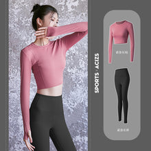 Load image into Gallery viewer, Yoga clothes women long-sleeved t-shirt jacket pants fitness suit