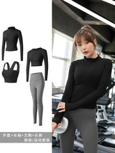 Load image into Gallery viewer, Yoga clothes women long-sleeved t-shirt jacket pants fitness suit