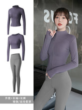 Load image into Gallery viewer, Yoga clothes women long-sleeved t-shirt jacket pants fitness suit