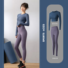 Load image into Gallery viewer, Yoga clothes women long-sleeved t-shirt jacket pants fitness suit