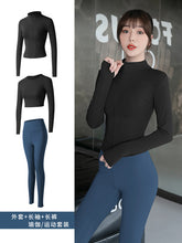 Load image into Gallery viewer, Yoga clothes women long-sleeved t-shirt jacket pants fitness suit