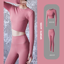 Load image into Gallery viewer, Yoga clothes women long-sleeved t-shirt jacket pants fitness suit