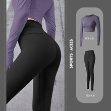Load image into Gallery viewer, Yoga clothes women long-sleeved t-shirt jacket pants fitness suit