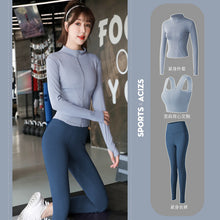 Load image into Gallery viewer, Yoga clothes women long-sleeved t-shirt jacket pants fitness suit