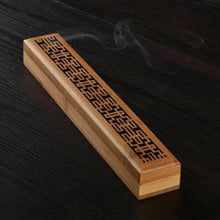 Load image into Gallery viewer, Burner Ash Catcher Bamboo Wood Incense Stick Holder