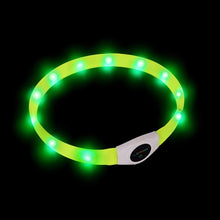 Load image into Gallery viewer, HONEYCARE LED USB Rechargeable Glowing Adjustable Waterproof Silicone Flashing Light Up Pet Collar