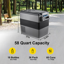 Load image into Gallery viewer, VEVOR Mini Car Refrigerator - Freezer 20L 22L 35L 45L 55L Portable Compressor Cooler 12V/24V DC 110-240V