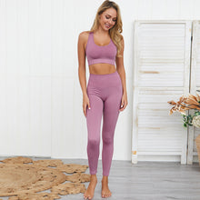 Load image into Gallery viewer, Summer 2 Piece Set Women Yoga Workout Leggings Sports Suit Bras