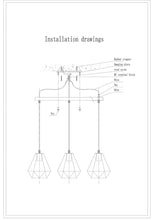 Load image into Gallery viewer, Three Chandelier Geometric Nested Hanging Chandelier For Table Dining