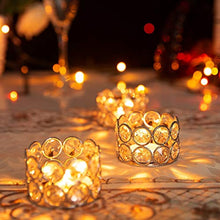 Load image into Gallery viewer, Crystal Metal Tea Light Glass Candle Bowl Holders