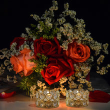 Load image into Gallery viewer, Crystal Metal Tea Light Glass Candle Bowl Holders