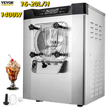 Load image into Gallery viewer, VEVOR Commercial Ice Cream Machine 20L/H Table Top Hard Ice Cream Yogurt Maker 1400W Automatic