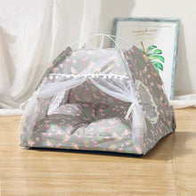 Load image into Gallery viewer, Tent House Cat Bed Portable Removable Washable Teepee with Cushion