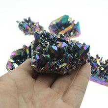 Load image into Gallery viewer, 50g Natural Aura Rainbow Titanium Bismuth Quartz Crystal Cluster Gemstone