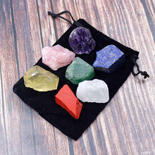 Load image into Gallery viewer, 7 Chakra Healing Crystal Stones Set Rough Natural Quartz Gemstone