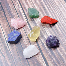 Load image into Gallery viewer, 7 Chakra Healing Crystal Stones Set Rough Natural Quartz Gemstone