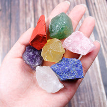 Load image into Gallery viewer, 7 Chakra Healing Crystal Stones Set Rough Natural Quartz Gemstone