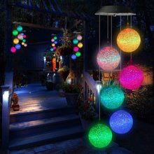 Load image into Gallery viewer, Garden Solar Hummingbird Butterfly Dragonfly Colorful Changing Wind Chime Light