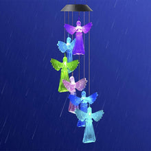 Load image into Gallery viewer, Garden Solar Hummingbird Butterfly Dragonfly Colorful Changing Wind Chime Light