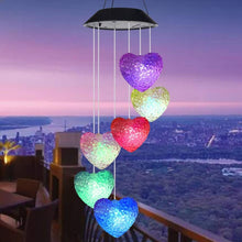 Load image into Gallery viewer, Garden Solar Hummingbird Butterfly Dragonfly Colorful Changing Wind Chime Light