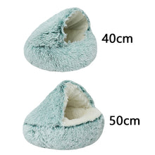 Load image into Gallery viewer, 40-50cm Long Plush Pet Bed Semi-surrounded Kennel Deep Sleep