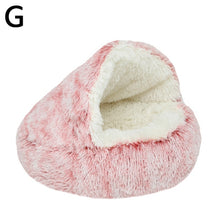 Load image into Gallery viewer, 40-50cm Long Plush Pet Bed Semi-surrounded Kennel Deep Sleep