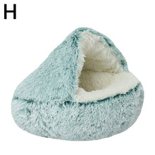 Load image into Gallery viewer, 40-50cm Long Plush Pet Bed Semi-surrounded Kennel Deep Sleep