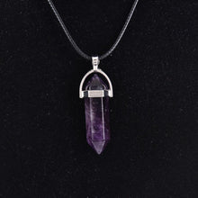 Load image into Gallery viewer, Natural Quartz Crystal Point Pendant Healing Chakra Stone Pendulum Hexagon Wand