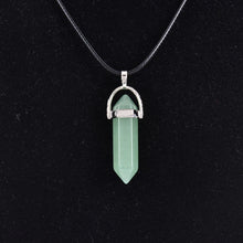 Load image into Gallery viewer, Natural Quartz Crystal Point Pendant Healing Chakra Stone Pendulum Hexagon Wand