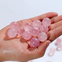 Load image into Gallery viewer, 30mm Natural Pink Rose Quartz Crystal Sphere Polished Bead Stone Ball W/ Stand