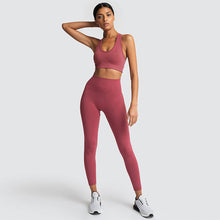 Load image into Gallery viewer, Summer 2 Piece Set Women Yoga Workout Leggings Sports Suit Bras