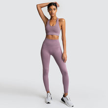 Load image into Gallery viewer, Summer 2 Piece Set Women Yoga Workout Leggings Sports Suit Bras