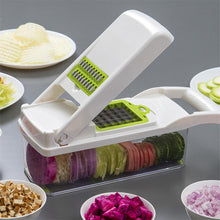 Load image into Gallery viewer, Multifunctional Vegetable Potato Cutter Fruit Slicer Grater Shredders Drain Basket Slicers