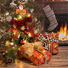 Load image into Gallery viewer, Christmas Burlap Ribbon Roll Xmas Tree Twine Streamer Ribbon Car Truck Red Plaid Tape for Christmas Gift Wrapping DIY Bow Craft
