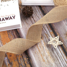 Load image into Gallery viewer, 2M/Roll Natural Jute Burlap Fabric Hessian Crafts Hemp Ribbon Wedding Party Christmas Home Sewing Decor DIY Gift Packaging
